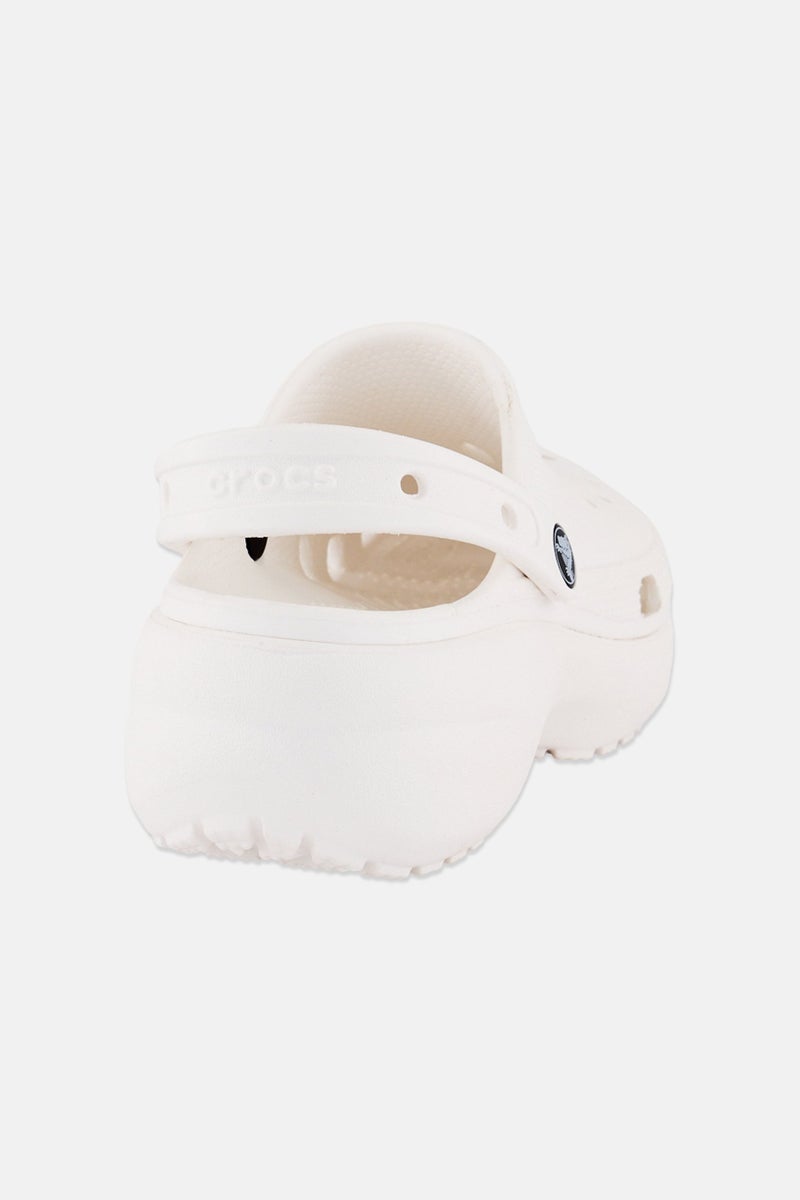 crocs Women Brand Logo Slingback Clogs, White - Image 3